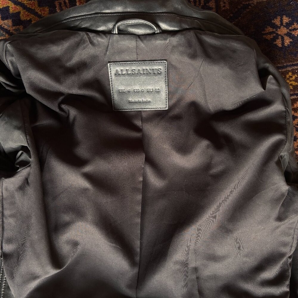 AllSaints Dalby Leather Biker Jacket - Picture 3 of 10